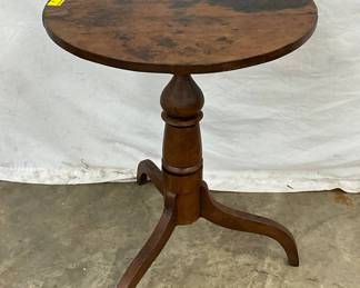 Round Wood Tilt-Top Table with Pedestal Base