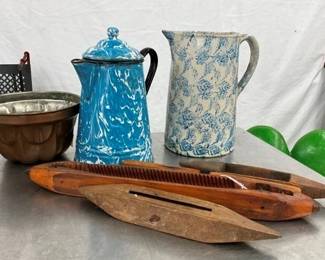 BUTTERMILK PITCHER/ENAMAL WARE