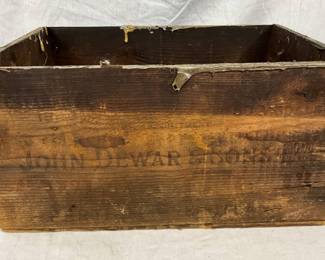Wooden Storage Crate Marked ‘John Dewar & Sons Ltd’, 17in by 12in