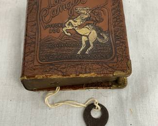 Metal Lone Ranger-Themed Book-Shaped Secure Bank with Key
