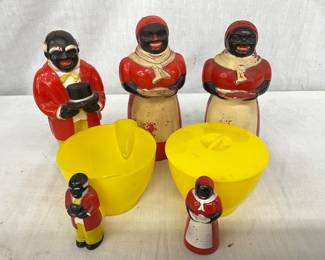 Five-Piece Collection Featuring Aunt Mama and Uncle Moe Figures