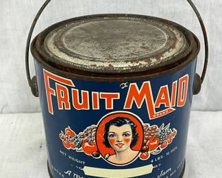 Vintage Fruit Maid 4-Pound Tin Can with Handle