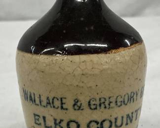 Wallace & Gregory Bros. Stoneware Jug, 2 x 3 1/2 Inches