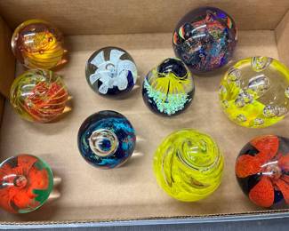 Multicolored Art Glass Paperweights