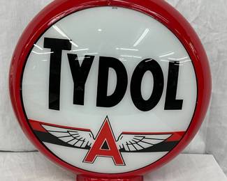 13-Inch Tydol Pump Globe with Red Metal Frame