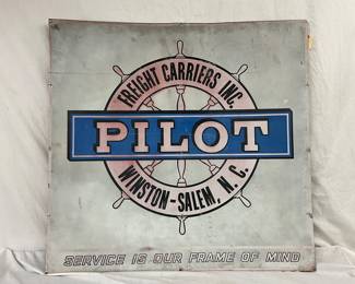 Metal Pilot Freight Carriers Sign, Winston-Salem, NC, 49×47