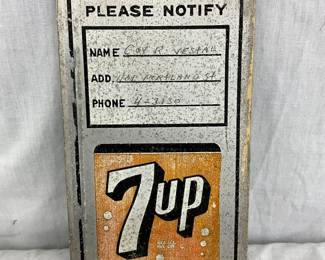 7 Up Metal Emergency Door Sign, 4 x 8 Inches