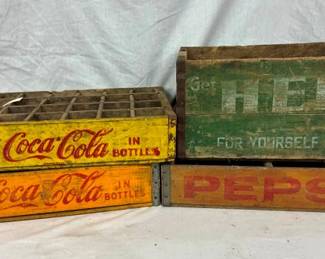 COKE/PEPSI/NEHI WOODEN CRATES