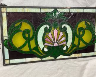 28 x 15-Inch Stained Glass Window Panel