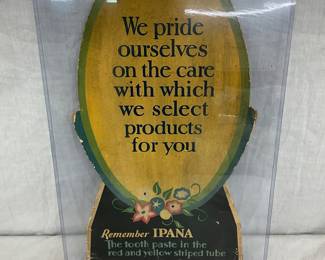 Ipana Toothpaste Cardboard Advertising Display, 10 x 18 Inches