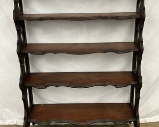 Five-Tier Wooden Shelf with Decorative Cut-Out Sides