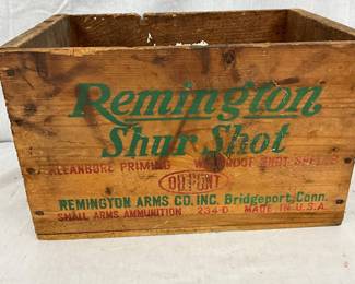 Remington Shur Shot Wooden Ammunition Crate, 14 1/2 x 9 in