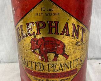 10-Pound Elephant Salted Peanuts Tin by Superior Peanut Company