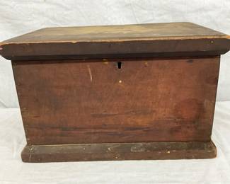 Rectangular Wooden Storage Box with Hinged Lid, 17” x 10 1/2”