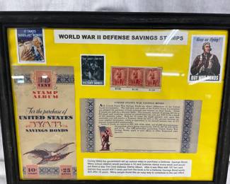 Framed display measuring 12 x 9 1/2 inches