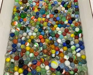 Glass Marbles in Varied Sizes and Colors