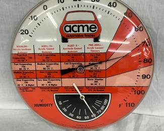 12-Inch Acme Plastic Front Thermometer with Humidity Gauge