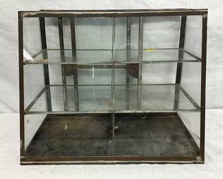 20” x 16” Metal and Glass Countertop Display Case with Sliding Rear Doors