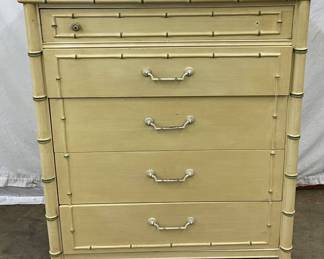 Painted Faux Bamboo Chest of Drawers with Drawers