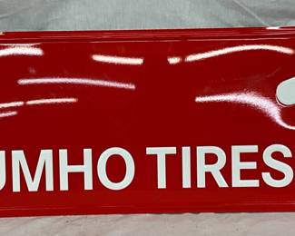 Embossed Metal Kumho Tires Sign