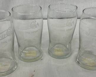 4 Pepsi-Cola Branded 6 oz Glasses