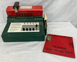 Texaco Green and Red Mechanical Service Receipt Printer with Detachable Lid