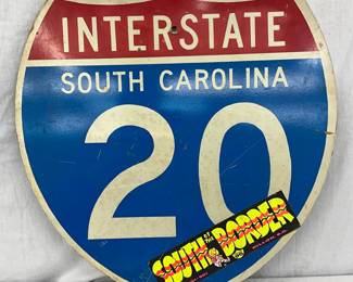 24-Inch Interstate 20 South Carolina Metal Sign