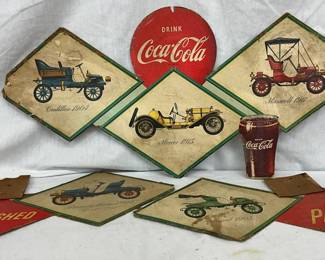 Coca-Cola Advertising Festoon Featuring Vintage Automobiles, 34 x 16 Inches