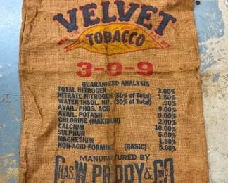 Velvet Tobacco Burlap Sack - Norflok, VA
