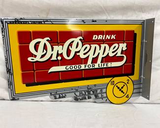 Dr Pepper 22 x 14-Inch Flange Sign, Steel Construction
