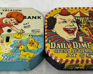 Metal Daily Dime Banks by Kalon Mfg. Co.