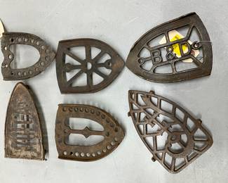 6 Cast Iron Trivets with Various Designs