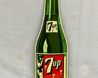 Embossed Die-Cut 7-Up Advertising Sign Featuring Bubble Girl, 13 x 44 in.
