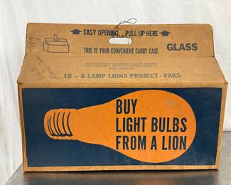 Vintage Lions Clubs Light Bulb Sale Cardboard Box