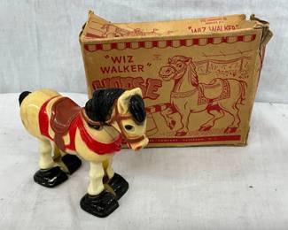 Plastic ‘Wiz Walker’ Horse Toy With Original Box by Charmore Co.