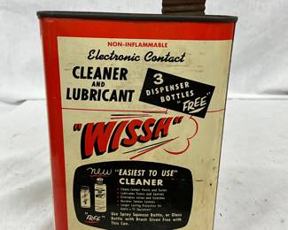 Vintage Wissh 1 Quart Cleaner and Lubricant Can with Applicator Spout