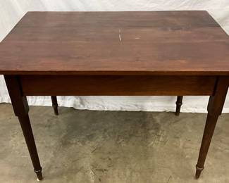 Primitive 43-Inch Walnut Table with Turned Legs
