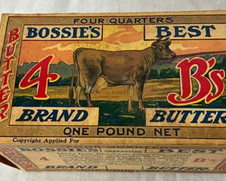 Vintage Bossie’s Best Brand Butter 1-Pound Box by Aberdeen Creamery Co.