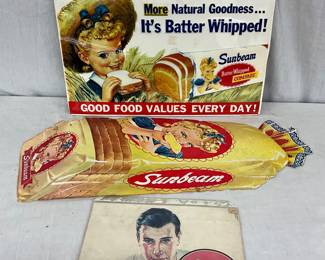 Sunbeam Bread and Moxie Advertising Lot with Cardboard Displays