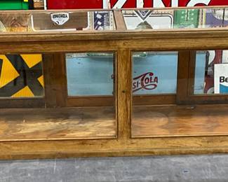 6-Foot Oak Display Country Store Case With Glass Panels