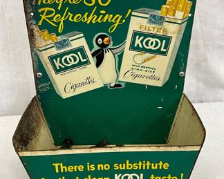 Vintage Kool Cigarettes Metal Retail Display Holder, 7in x 8 1/2in