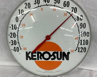 12-Inch Kerosun Glass Front Thermometer with Metal Casing