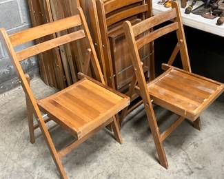20 Folding Hard Rock Maple Chairs