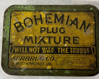 Bohemian Plug Mixture Tin Can by Surbrug Co., Richmond, VA