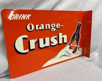 18 x 11 1/2″ Orange Crush Flange Sign by Stout Sign Co.
