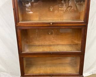 Four-Stack Mahogany Macy Lawyers Bookcase with Glass Fronts