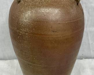 Early Southern Pottery with Brown Glaze and Lugs, 5 1/2” x 10”