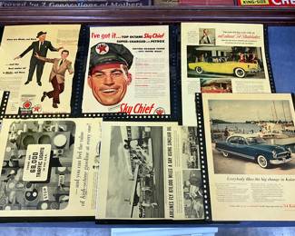 Mid-20th Century Automotive and Oil Company Advertisements