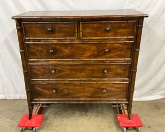 Century Furniture Faux Bamboo Five-Drawer Dresser