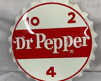 20-Inch Embossed Dr Pepper Bottle Cap Sign
